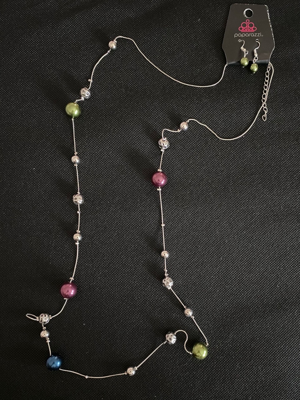 Paparazzi Green Purple Blue Bead Necklace.